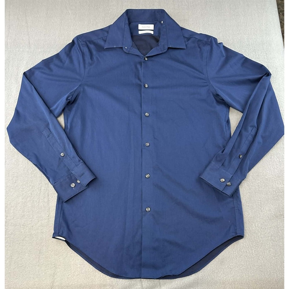 Calvin‎ Klein Work Casual Slim Fit Dress Shirt Blue Mens 15 32/33